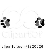 Clipart Of Black And White Bobcat Tracks Royalty Free Vector Illustration