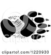 Poster, Art Print Of Black And White Bear Front Foot Track