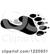 Poster, Art Print Of Black And White Bear Hind Foot Track