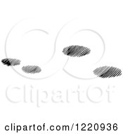 Clipart Of Black And White Cottontail Rabbit Tracks In Snow Royalty Free Vector Illustration by Picsburg