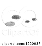 Clipart Of Black And White Snowshoe Rabbit Tracks In Snow Royalty Free Vector Illustration