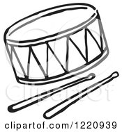 Poster, Art Print Of Black And White Drum And Sticks