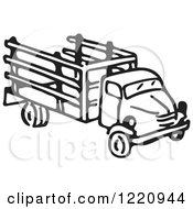 Clipart Of A Black And White Truck Royalty Free Vector Illustration