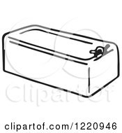 Clipart Of A Black And White Bath Tub Royalty Free Vector Illustration