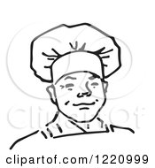 Clipart Of A Black And White Proud Male Chef Royalty Free Vector Illustration