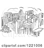 Poster, Art Print Of Black And White City Of Skyscrapers
