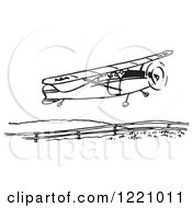 Poster, Art Print Of Black And White Flying Airplane 2