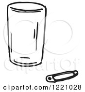 Clipart Of A Black And White Cup And Safety Pin Royalty Free Vector Illustration by Picsburg