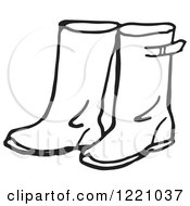 Poster, Art Print Of Black And White Pair Of Rain Boots