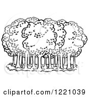 Clipart Of Trees In A Forest Royalty Free Vector Illustration by Picsburg