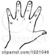 Clipart Of A Black And White Hand Royalty Free Vector Illustration by Picsburg