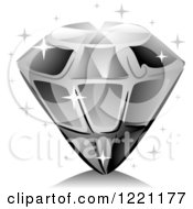 Poster, Art Print Of Grayscale Sparly Diamond