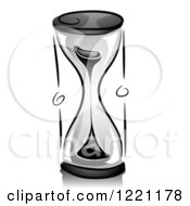 Clipart Of A Grayscale Hourglass Royalty Free Vector Illustration by BNP Design Studio