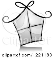 Clipart Of A Grayscale Gift Shop Royalty Free Vector Illustration