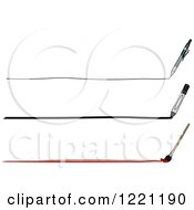 Clipart Of A Mechanical Pencil Marker And Paintbrush With Lines Royalty Free Vector Illustration