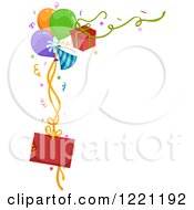 Poster, Art Print Of Corner Border Of Party Balloons Gifts And A Sign
