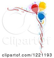 Poster, Art Print Of Corner Border Of Party Balloons And Confetti