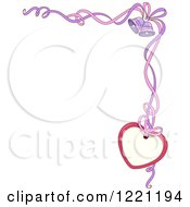 Poster, Art Print Of Corner Wedding Border Of Ribbons Bells And A Heart Tag