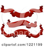 Clipart Of Red Ribbon Banners Royalty Free Vector Illustration