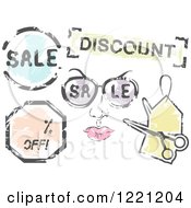 Clipart Of Grungy Sales Icons Royalty Free Vector Illustration