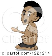 Clipart Of A Malnourished African Boy Holding A Piece Of Bread Royalty Free Vector Illustration