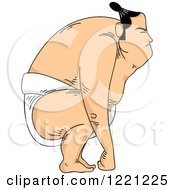 Clipart Of A Sumo Wrestler In Profile Royalty Free Vector Illustration by BNP Design Studio