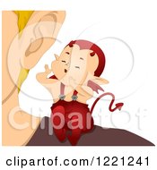Poster, Art Print Of Cute Little Devil Whispering In A Mans Ear