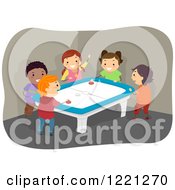 Poster, Art Print Of Diverse Kids Playing Air Hockey