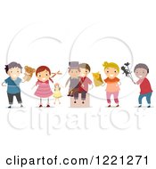 Poster, Art Print Of Diverse Children With Puppets