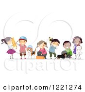 Poster, Art Print Of Diverse Children With Pets