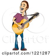 Poster, Art Print Of Man Playing A Guitar And Singing