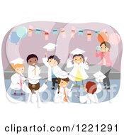 Poster, Art Print Of Diverse Little Graduate Kids At A Party