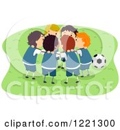 Poster, Art Print Of Circle Of Soccer Boys Huddling