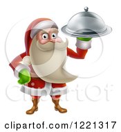 Poster, Art Print Of Young Santa Claus Holding A Food Platter