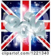 Poster, Art Print Of 3d 2014 And Fireworks Over A Union Jack Flag