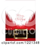 Poster, Art Print Of Merry Christmas Greeting On Santas Beard Against His Suit