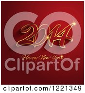 Clipart Of A Happy New Year 2014 Greeting In Red And Gold Royalty Free Vector Illustration