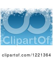 Poster, Art Print Of Blue Background With White Snowflakes