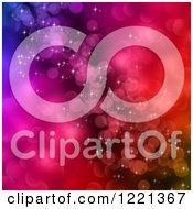 Clipart Of A Colorful Bokeh Flare Background With Stars Royalty Free Illustration