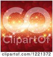 Poster, Art Print Of Red Flare Background With Bokeh And A Burst