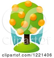 Lush Orange Tree With Fruits