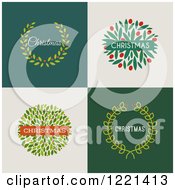 Poster, Art Print Of Christmas Wreaths With Text On Different Backgrounds
