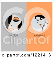 Poster, Art Print Of Panels Of Retro Women With Makeup And Hairstyle Text