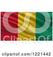 3d Waving Flag Of Guinea With Rippled Fabric