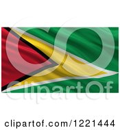 Poster, Art Print Of 3d Waving Flag Of Guyana With Rippled Fabric