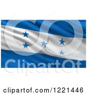 Poster, Art Print Of 3d Waving Flag Of Honduras With Rippled Fabric