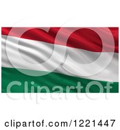 Poster, Art Print Of 3d Waving Flag Of Hungary With Rippled Fabric