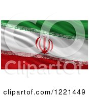 Poster, Art Print Of 3d Waving Flag Of Iran With Rippled Fabric