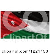 Poster, Art Print Of 3d Waving Flag Of Jordan With Rippled Fabric