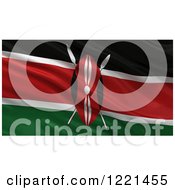 Poster, Art Print Of 3d Waving Flag Of Kenya With Rippled Fabric